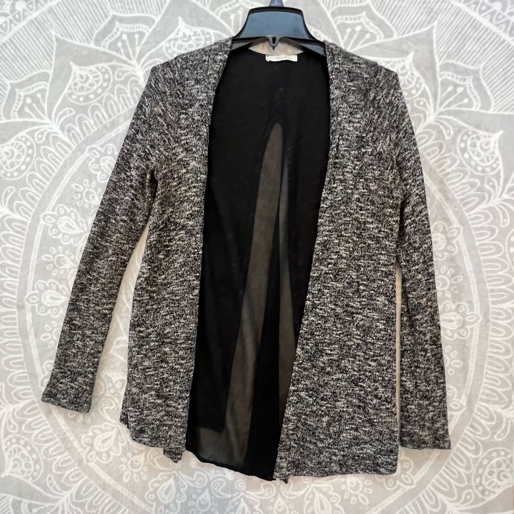 COPY - 💗👚BEAUTIFUL DESIGNER TOP SHIRT BLOUSE👚💗WOMEN M GRAY BLACK CARDIGAN LUSH …